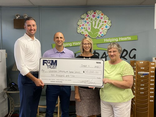 representatives from F&M Trust and WCHS pictures during check presentation